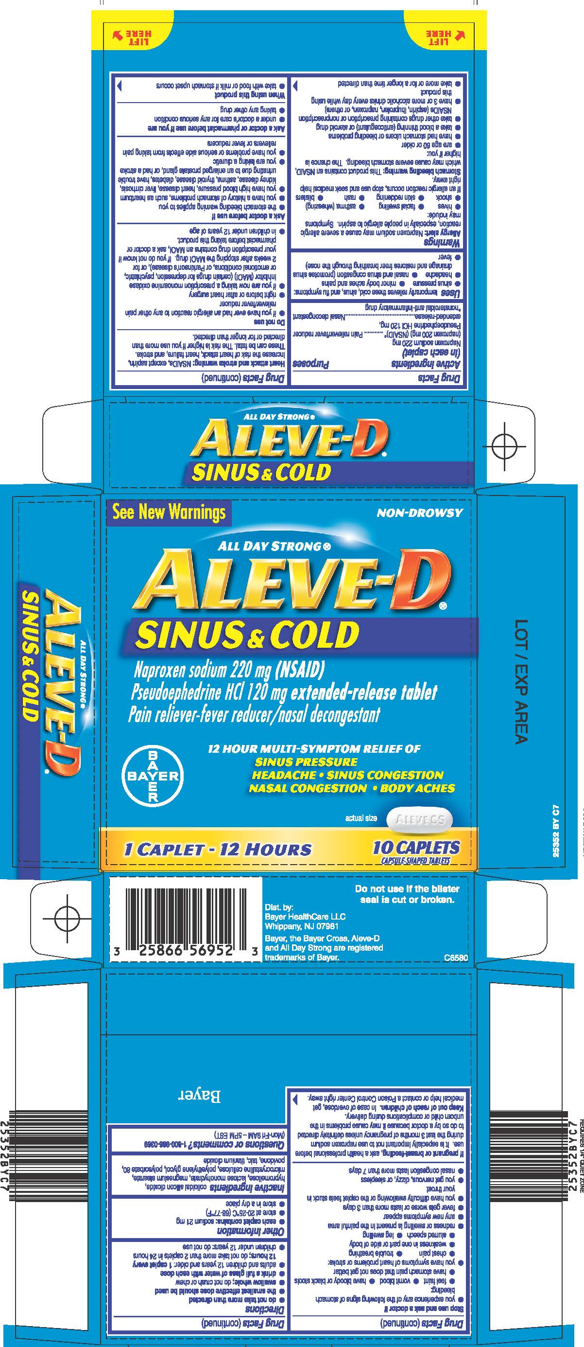 AleveD Sinus and Cold (tablet) Bayer HealthCare LLC.